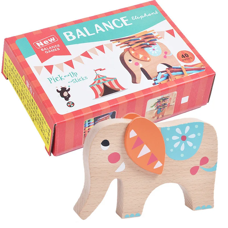 

Greece Wooden Color Sticks Balance Beam Children Educational Game Parent And Child Toy Elephant Balance Beam Jenga 0.15