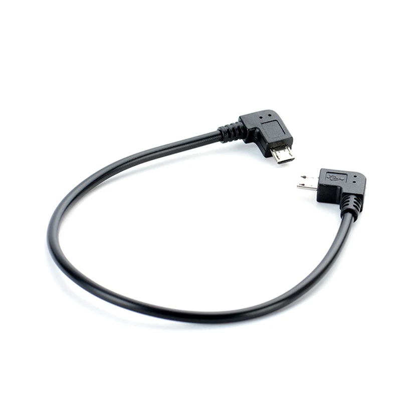 Левый угол 90 градусов Micro USB кабель Папа папа конвертер OTG адаптер шнур 25 см