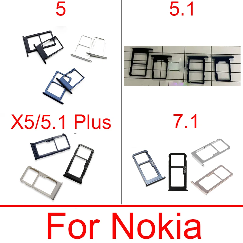 Держатель лотка для SD-карт и SIM-карт Nokia 5 1 X5 TA-1109 7 Plus кардридер Sim-карт гнездовой