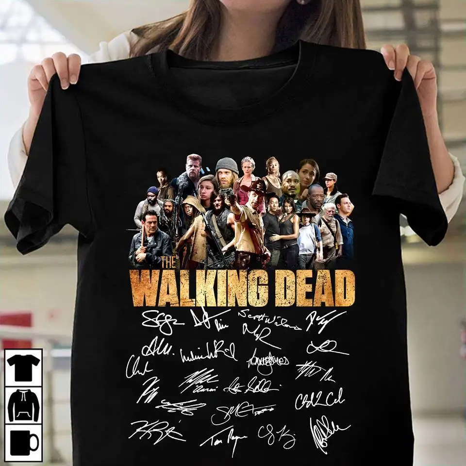 Мужская футболка с надписью The Walking Dead черная из хлопка для фитнеса лето 2019 |