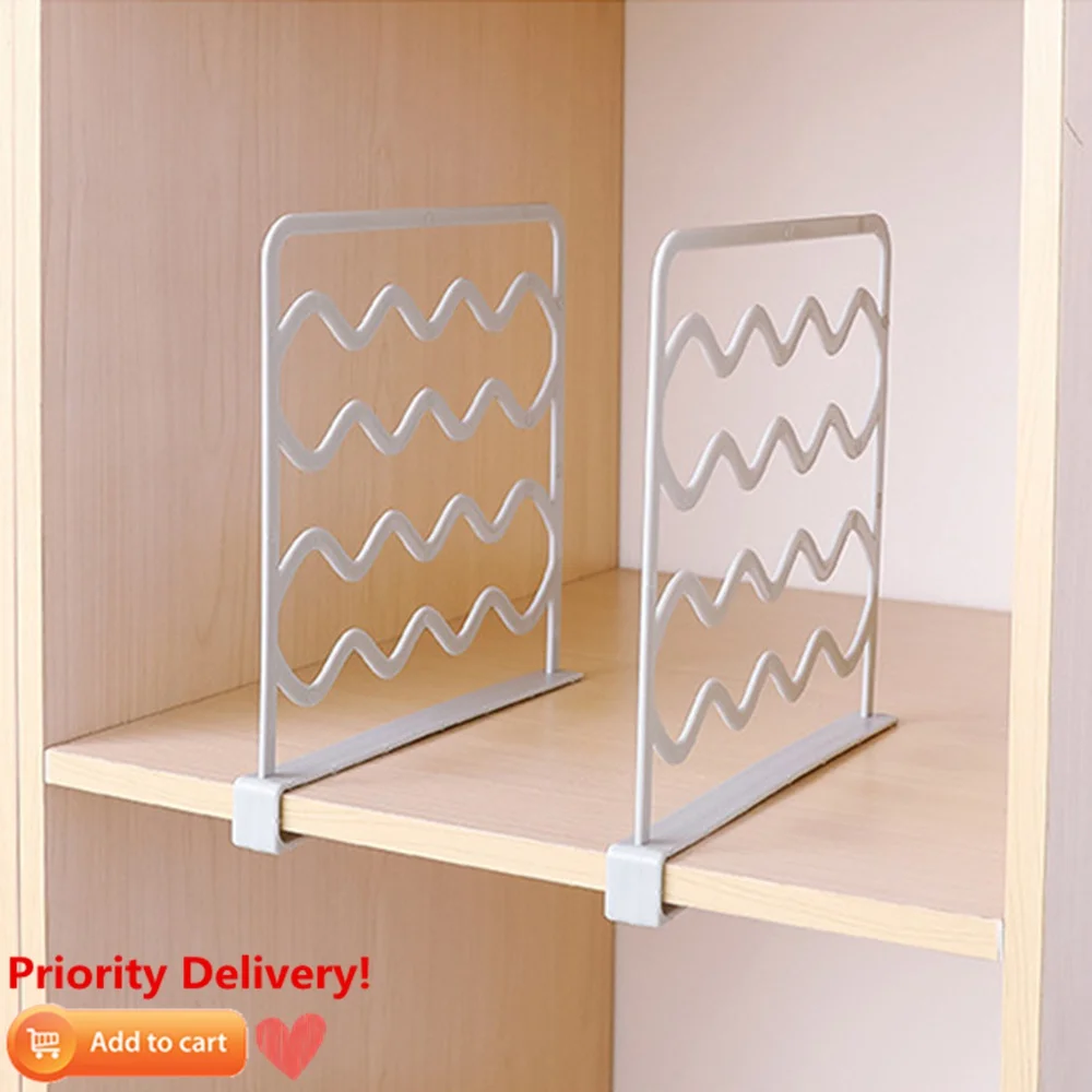 Plastic Shelf Dividers Easy Wardrobe Storage Layered Separator