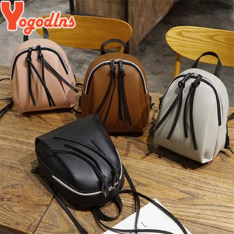 

Yogodlns small backpack women PU Shoulder Bag Summer Multi-Function mini backpacks female School bagpack bag for teenage girls