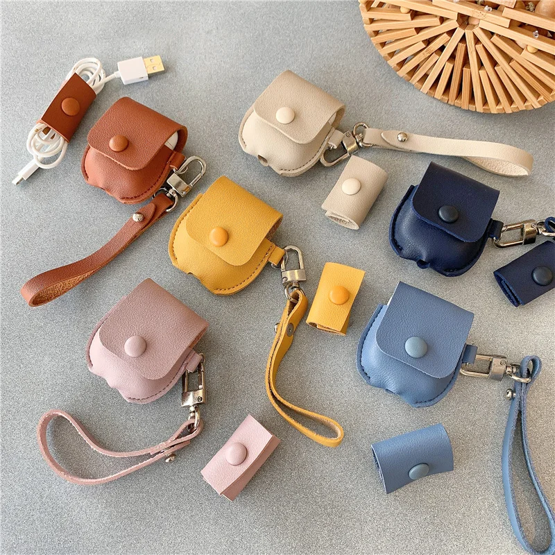 Модный простой кожаный чехол для Airpods Bluetooth наушники защитный s Роскошные шнурки