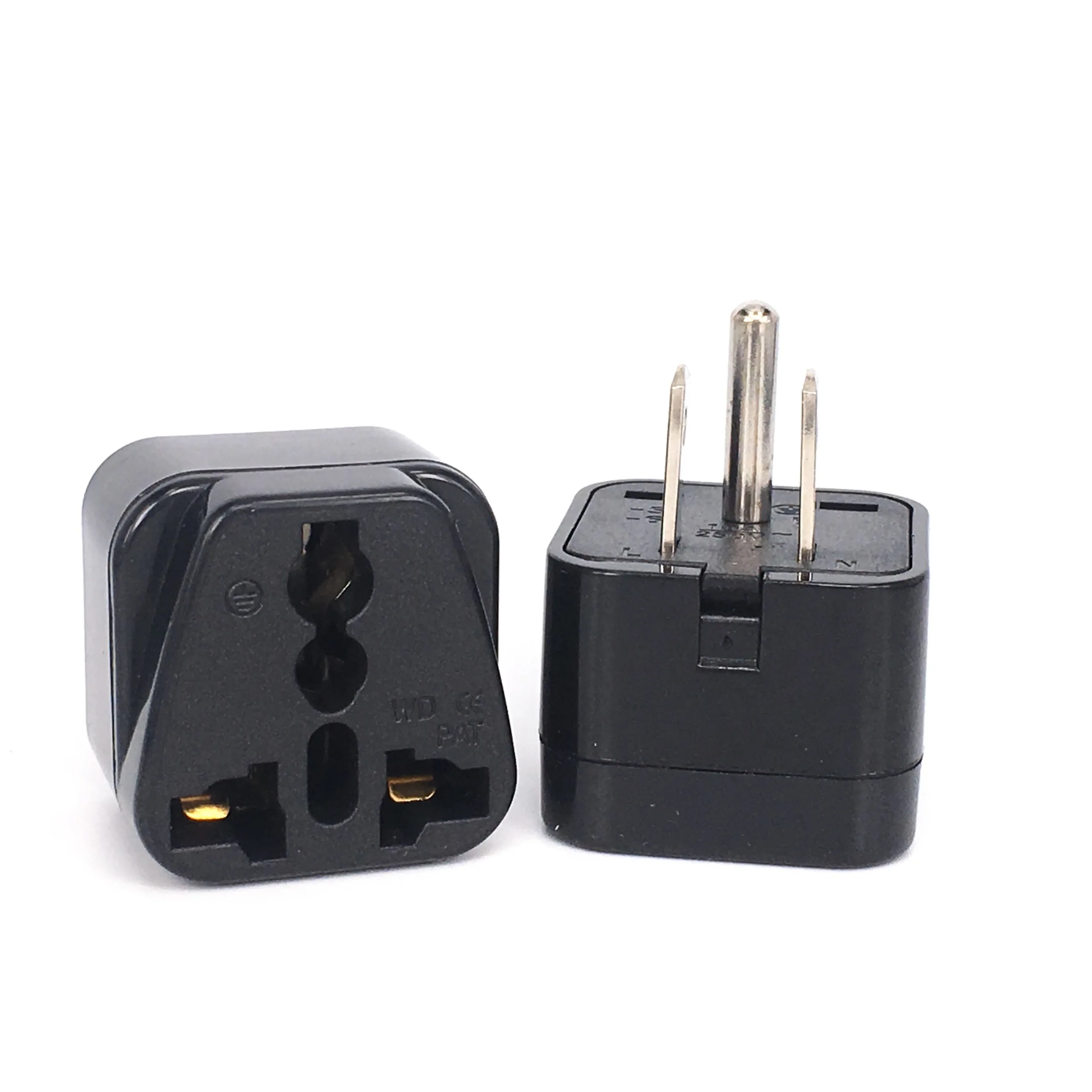 Universal Travel Plug Adapter (Type B) Convert Europe UK India Australia to American Socket Round to Flat Pin USA Canada
