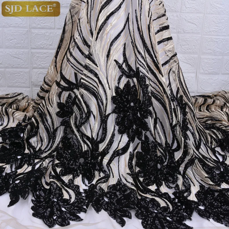 Новейшая расшитая блестками кружевная ткань ФРАНЦУЗСКИЙ нигерийский Тюль кружевная ткань высокого качества с пайетками африканская кружевная ткань свадебное платье A1737