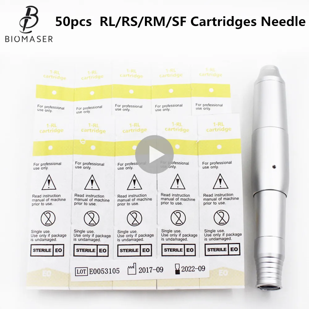 Biomaser 50 шт. картридж иглы 1RL 0,25/0,30 мм картридж иглы татуировки перманентный макияж электрические иглы Советы для бровей