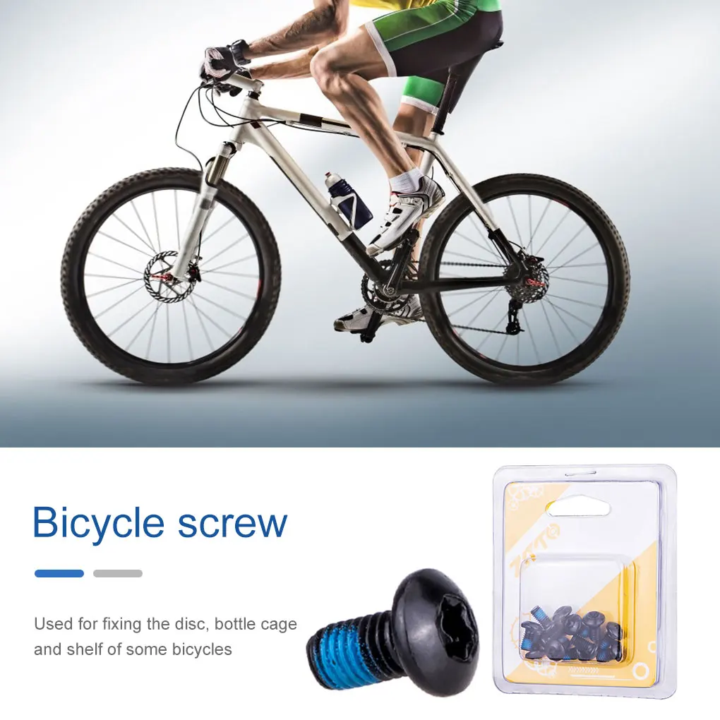 ZTTO 12 PCS MTB Bike Color Non-slip Disc Screw Bicycle M5x10mm Disk Brake Rotor Bolts T25 Torx Screws Mountain Bike Accessories