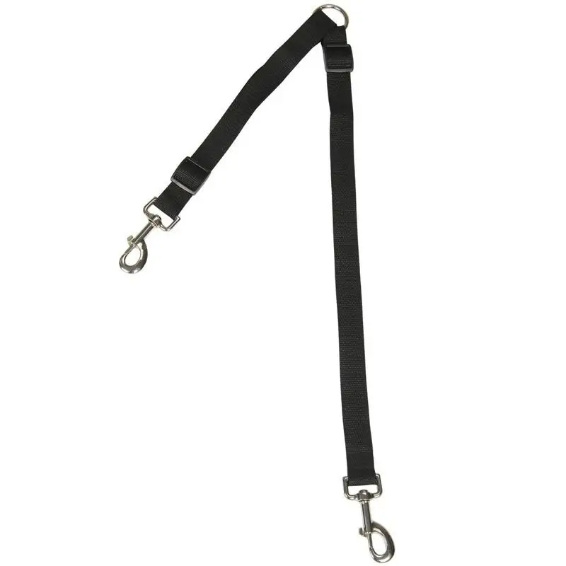 Dual Double Dog Leash Coupler Suits All Dog Leash Two Dogs Adjustable Splitter Lead Black