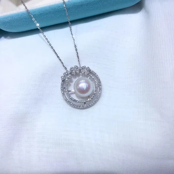 

925 Sterling Silver Pendant Base Settings Component Findings Women's Parts for Oyster Edison Pearl Coral Jade Beads Stones