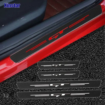 

4pcs Carbon fiber GT GTLINE car Sticker For Kia Forte Ceed Stinger Rio Sportage Soul Cerato sorento picanto stonic Accessories