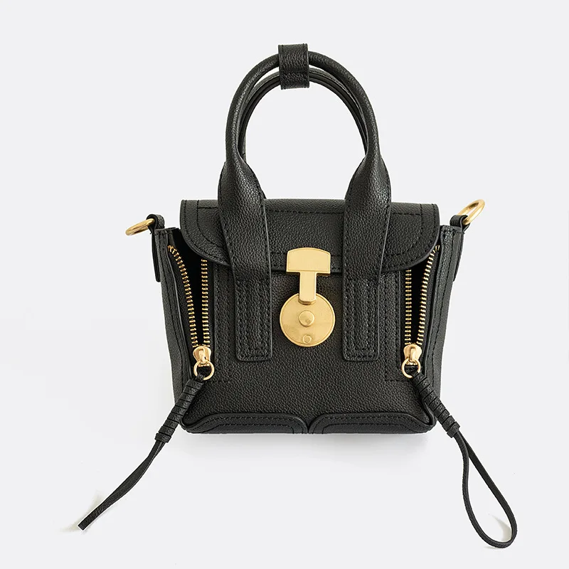 

New Arrival Genuine Leather Fashion Women's Handbag Good Quality Luxury Shoulder Crossbody bag solid color Metal Lock