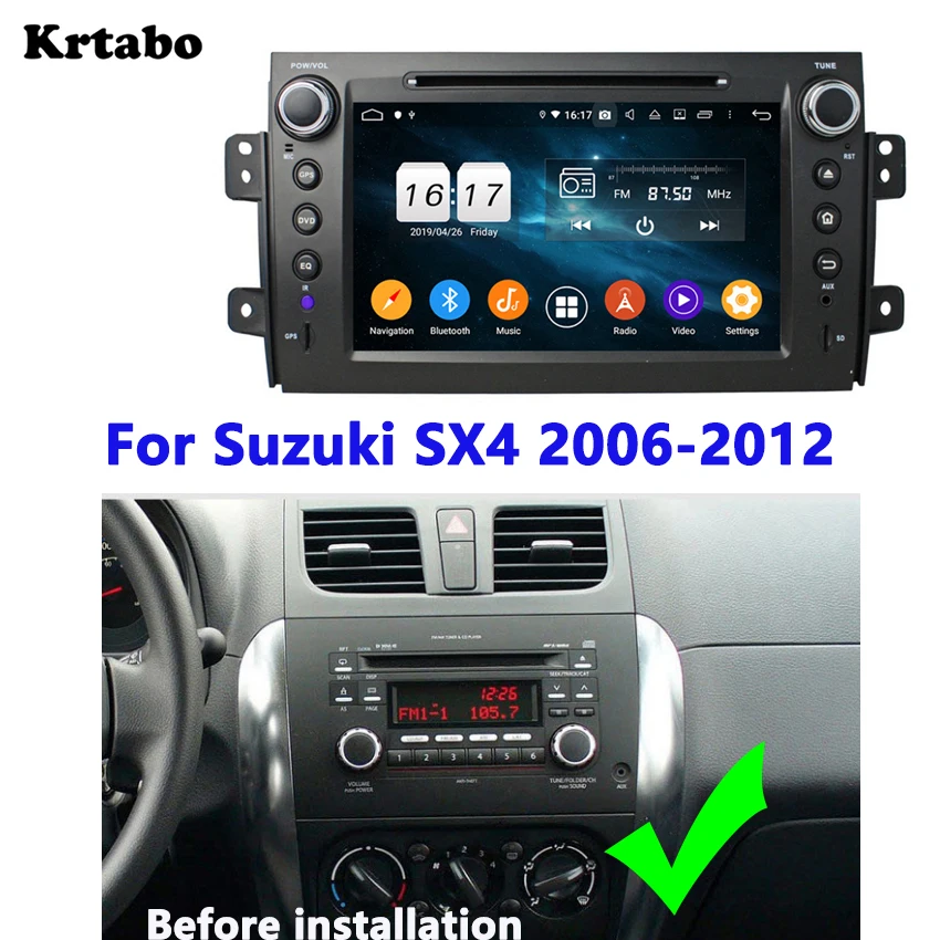 Для Suzuki SX4 2006-2012 автомобильный Радио Android мультимедийный плеер 4G ram gps Автомобильный сенсорный экран поддержка carplay Bluetooth