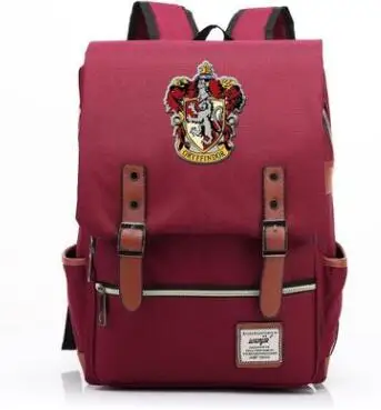 28 Mochila Magic Hogwarts Ravenclaw Слизерин Гриффиндор для мальчиков и девочек портфели для подростков школьные сумки холщовые женские мужские сумки - Цвет: 28