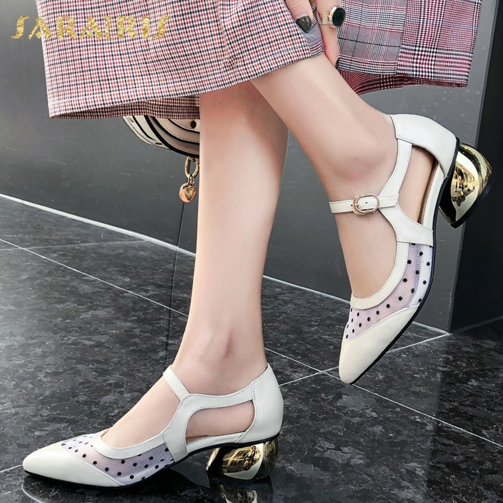 

Sarairis 2020 New Fashion Genuine Leather Strange Style Summer Sandals Woman Shoes Buckle Strap Comfortable Shoes Women Sandals
