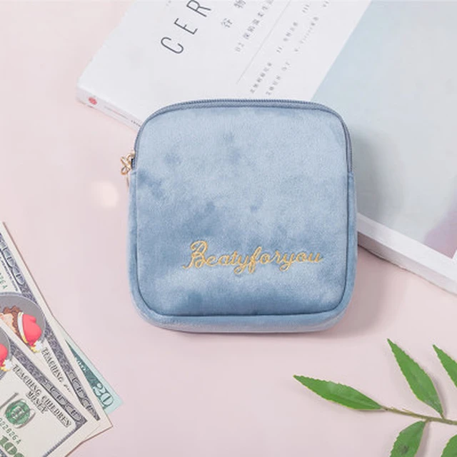 Menstrual Pouch Pad Holder Pad Holder for Period 1 Pcs Napkins Bag Zipper  Pad Storage Bag for Girls Women Tampon Holder for Purse Tampon Holder  Travel Makeup Bag