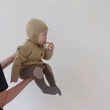 Для новорожденных, детские леггинсы, брюки в полоску бархатные колготки для маленьких девочек на весну и зиму для малышей, Детские штаны для мальчиков и девочек Детские парные штаны