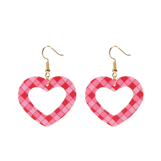 Love Heart Pendant Hollow Pu Leather Earrings New Dangle Earrings for women Valentine's Day Gift Wholesale valentine earrings T2194RTW55