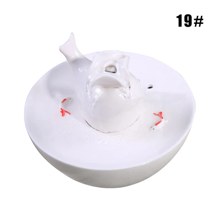 Cat Ceramic Water Fountain Automatic Pet Drinking Fountain Quiet Electric Automatic Circulation System Water Dispenser HFing