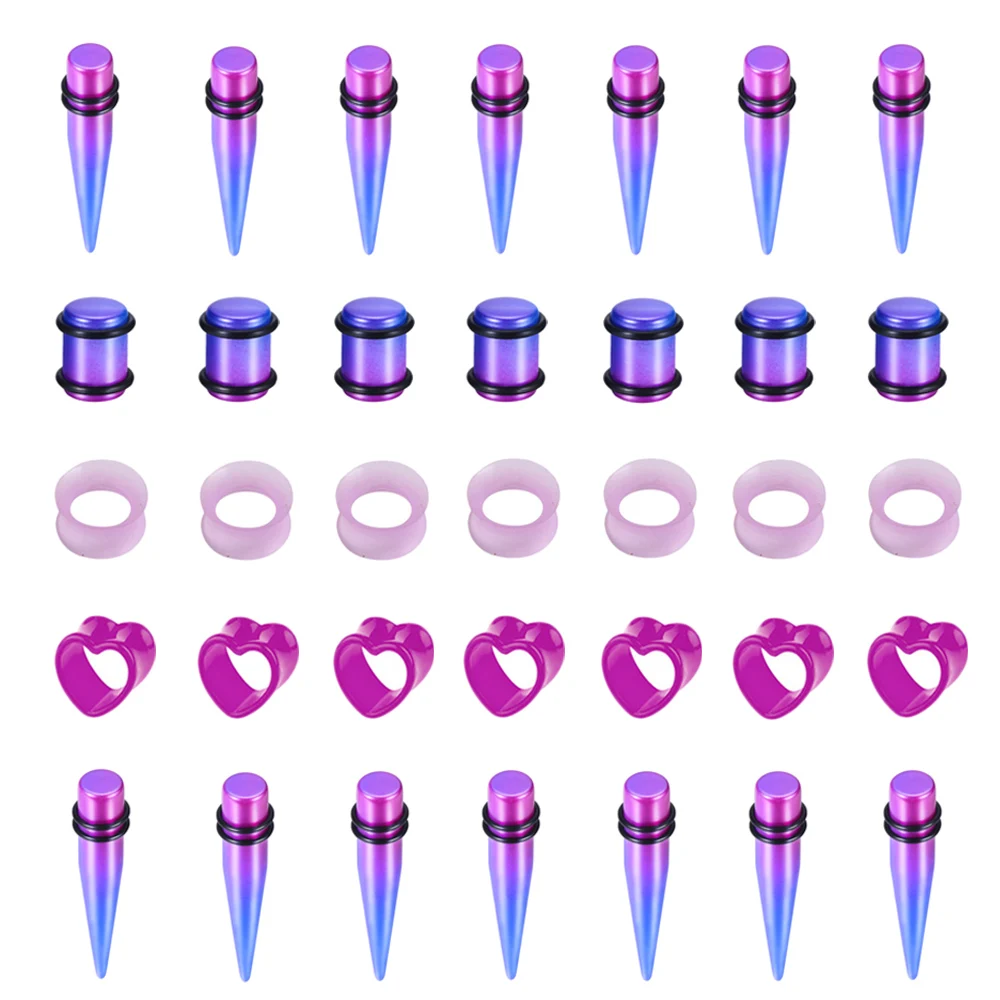 8pcs/set Body jewelry Fashion Tragus piercing Sexy Pointed Cone Ear piercing purple Acrylic