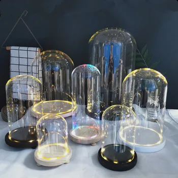 

9*12cm Different Luminous Base Glass Dome Vase Home Decoration Diameter=9cm Height=12cm Glass Dome Gift Wedding Decoration