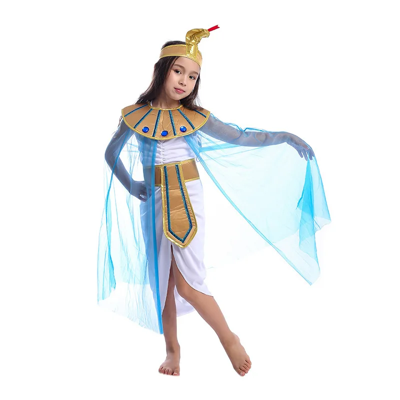 

Cute Cleopatra Costume Cosplay Egyptian Queen Children Dress Halloween Costume For Kids