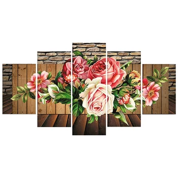

Diamond Painting Cross-Stitch Five of Paintings Beads Embroidery DIY Kit Diamond Mosaic Scenery Foamiran 5Pcs