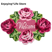 Ковры с розами для спальни/гостиной/ванной комнаты/кухни, моющийся нескользящий коврик, коврик для двери 24 ''x 32''