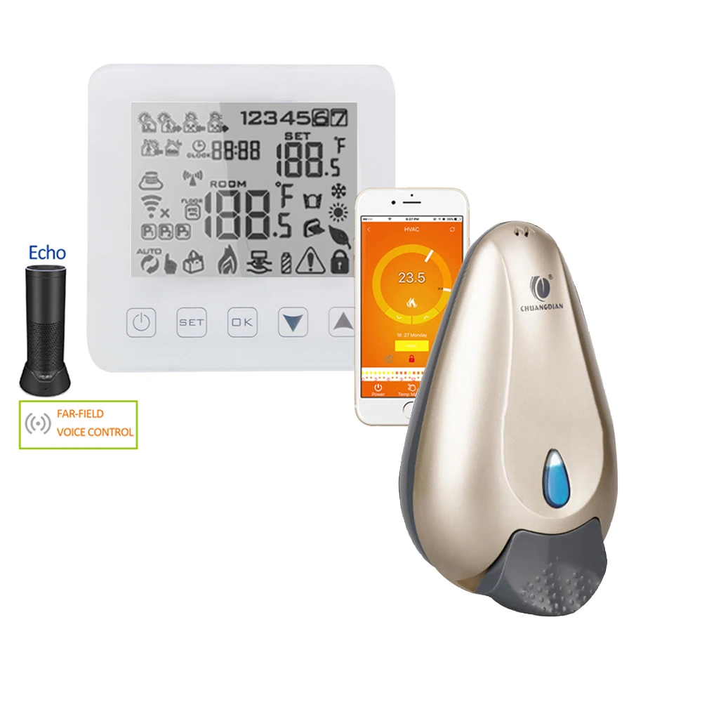 WiFi термостат Smart Alexa термостат вода/Газовый Котел Отопление сенсорный экран комнатный регулятор температуры дозатор жидкого мыла