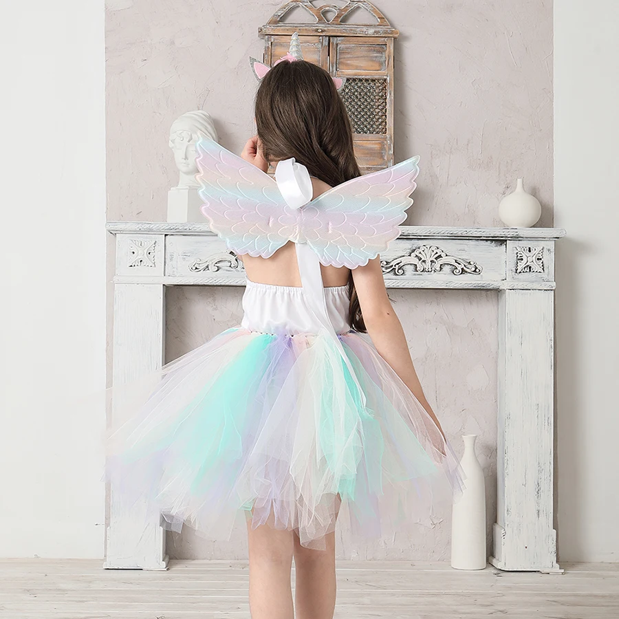 Sequin Unicorn Flower Girls Tutu Dress Pastel Rainbow Pony Dress Kids Halloween Birthday Party Carnival Costume Unicorn Outfit (7)