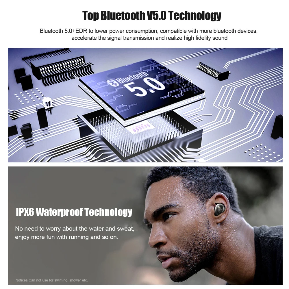 X7-TWS Bluetooth наушники Hifi беспроводные наушники сенсорное управление спортивные гарнитуры Высокое качество Стерео звонки Bluetooth 5,0 наушники