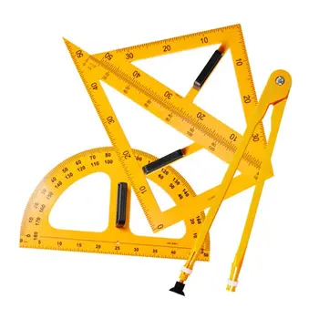 

Multifunction Teaching Ruler Set Triangle Compasses Protractor Measurement Ruler D08B