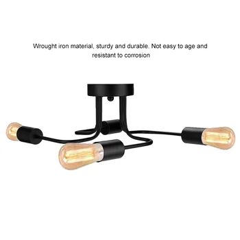 

4 Bulbs Chandelier LED Ceiling Light Iron Pole Light E27/E26 Light Industrial Retro Attic Dome for Decoration Restaurant Bar