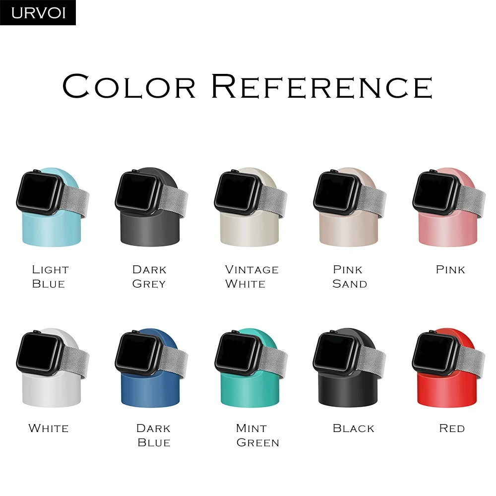 Подставка URVOI для apple watch series 6 SE 5 4 3 2 1 держатель watchOS ночная подставка силиконовая