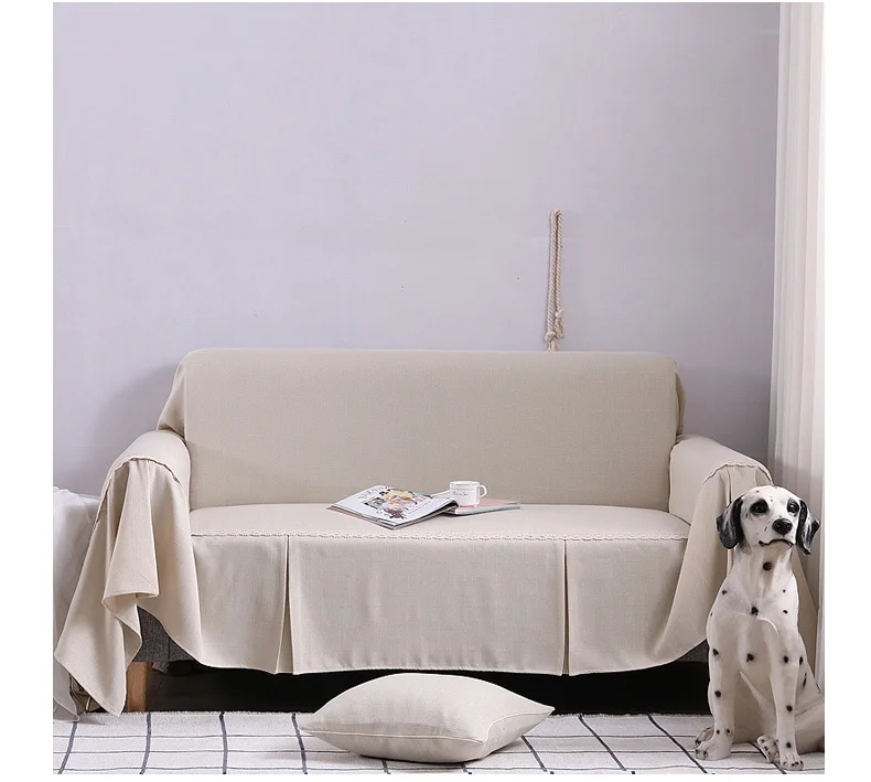 Yaapeet Sofa Cover Solid Color Universal Sofa Towel All-inclusive Dust Couch Cover Home Decoration Slipcover 1/2/3/4-seater