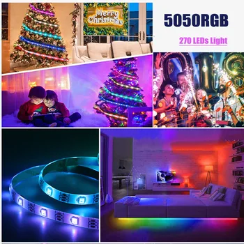 

IP65 Waterproof 5050 RGB LED Strip Light Bluetooth Controller App can adjust the color of the light string lights decoration 30*