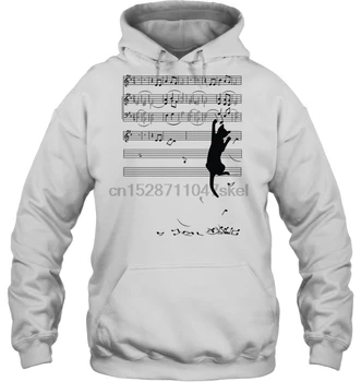 

Black Cat Plays With Music Notes Streetwear men women Hoodies Sweatshirts