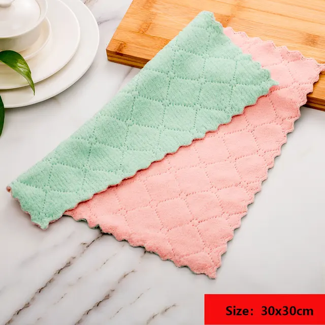 Micro Fiber Cleaning Cloth Rags Water Absorption Non-Stick Oil Washing ...