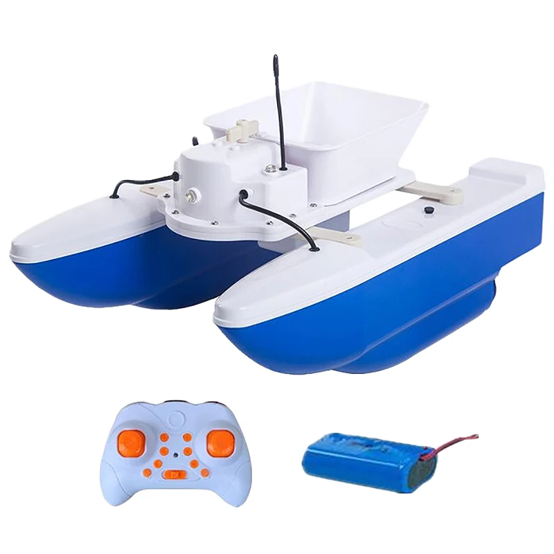 

ABZB-Fishing Bait Boat 1.5Kg Loading Rc Bait Boat 500M Wireless Control Double Body Fast Fish Finder Fishing Ship Tool Toys