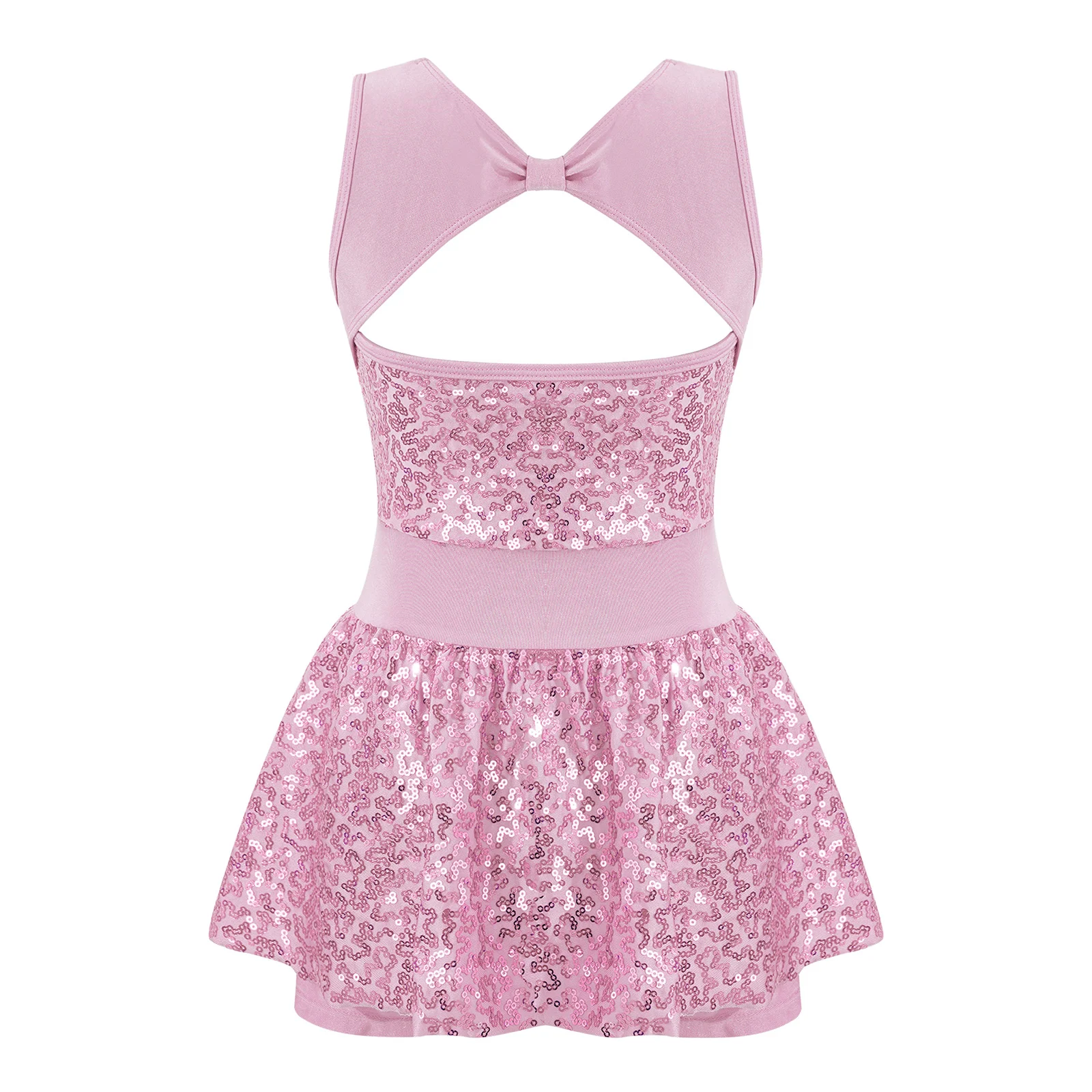 Girls Shiny Sequins ߷ ü Unitards Dress Bowknot Ʈ ҷο       Performance Wear