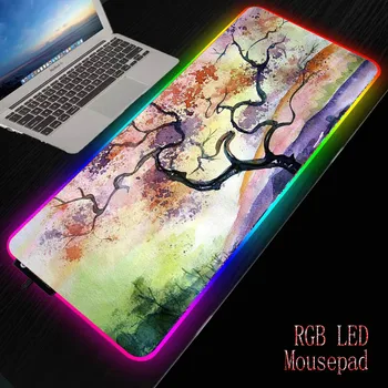 

MRGBEST Blossom Cherry Colorful Extra Large Mouse Pad Computer Big Mouse Mat Locking Edge Mousepad Keyboard Desk Mat Anti-slip