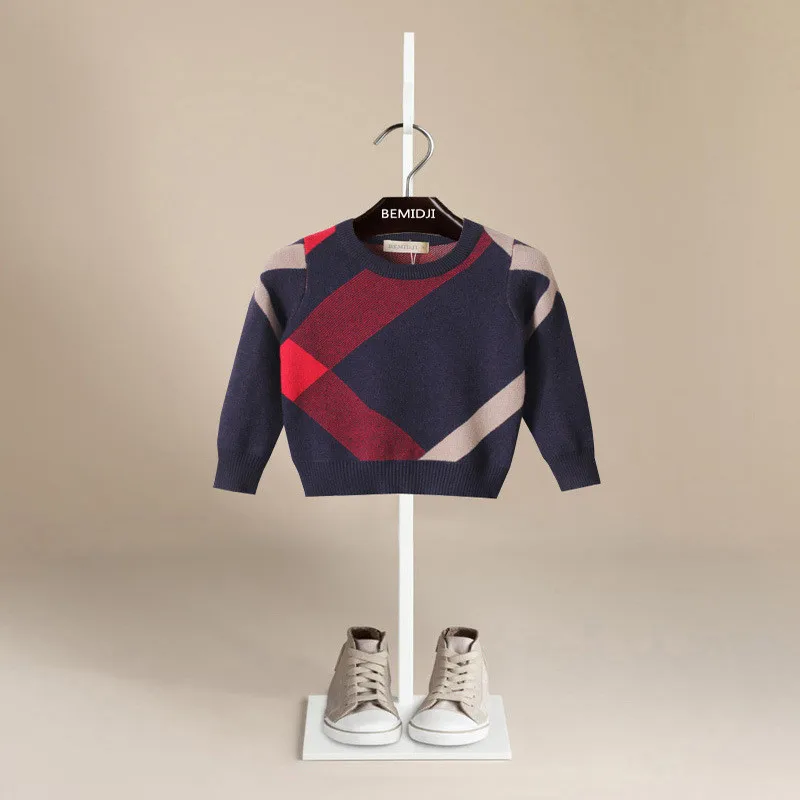 Sweater Boy  Winter Long Sleeve Warm Spring Knitted Boy Sweater Girls Pullover Top 1-4 Years Heart Sweater Baby Boy Clothes