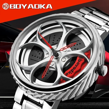 

BOYADKA Men's Watches Wheel Rim Hub Watch Men Wristwatch Clock Sport Car Custom Design Creative Men Wrist Watch Relogio Masculin