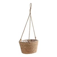 Hanging Planter Straw Rope Woven Wall Hanging Plant Storage Basket  Flower Pot Hanger For Wall Decoration Countyard Garden 6