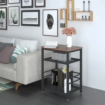 

Simple Side Table Sofa Side Table Tea Coffee Cup Book Shelf Table 3 Layers Versatile Living Room Furniture Console Table