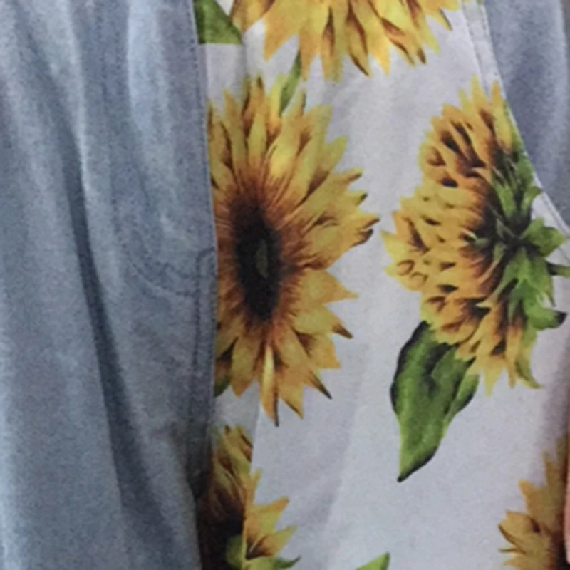 Sunflowers Printed Light Blue Jeans fit 