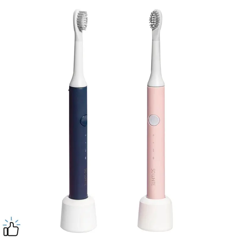 

NEW SO WHITE Pink Blue Sonic-Electric Toothbrush Wireless Induction Charging IPX7 Waterproof Tooth Brush for Adult