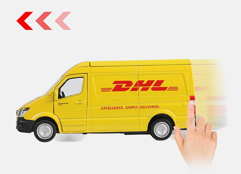 1/36 Truck DHL Model Sprinter MPV Toy Vehicle Alloy Pull Back Mini