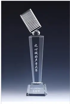 

Crystal notes trophy customized customized creative children's music competition MEDALS Customized Lovely ornament Crystal home