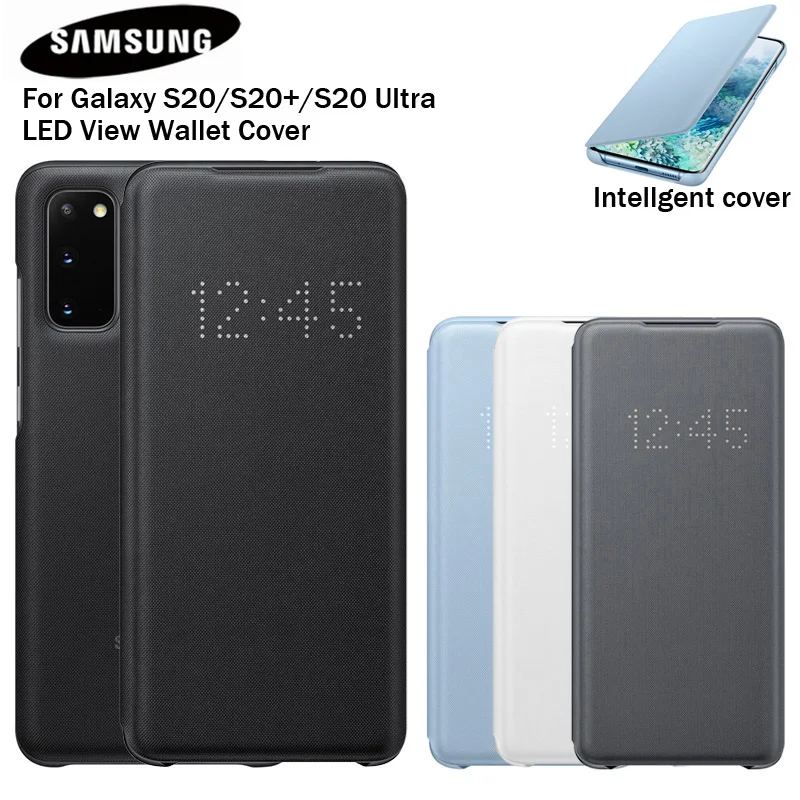Samsung Original Led Leather Flip Cover Case Led View Cover Etui For Samsung Galaxy S20 S20 Plus S20ultra S20 Led Phone Cover Case Led Leather Caseflip Cover Aliexpress