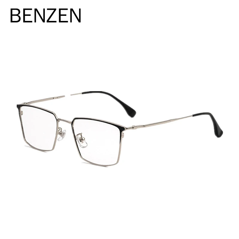 

BENZEN Optical Glasses Frame Men Alloy Square Myopia Prescription Eyeglasses Frames Full Eyewear 5309